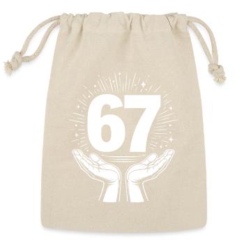 Funny Six Seven 6 7 Meme Gen Alpha Slang 6 7 Hands - Reusable Gift Bag - Natural - Front