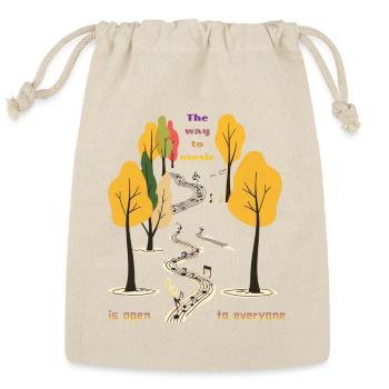 Retro Vintage Music Lover Aesthetic Notes - Reusable Gift Bag - Natural - Front
