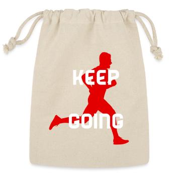 Keep Going Motivational T-Shirts | Unique Designs - Reusable Gift Bag - Natural - Front