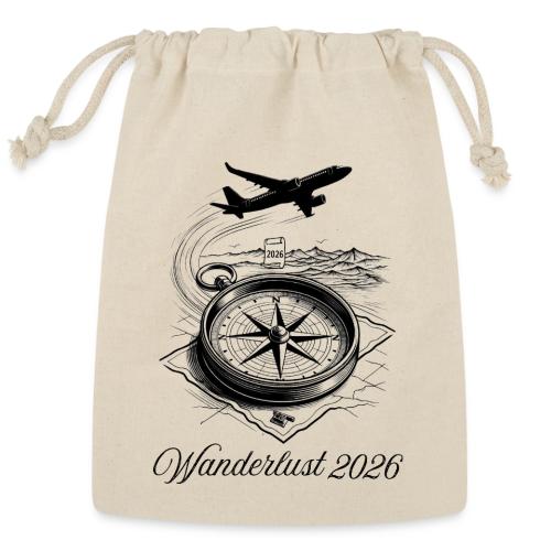 Wanderlust 2026 T-Shirt | Minimalist Travel Plane - Reusable Gift Bag