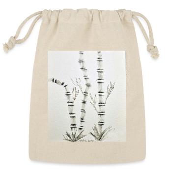 Bamboo Ink Stalks Sketch - Reusable Gift Bag - Natural - Front