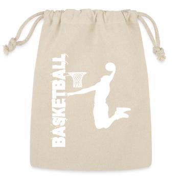 Basketball Dunk Silhouette - Reusable Gift Bag - Natural - Front
