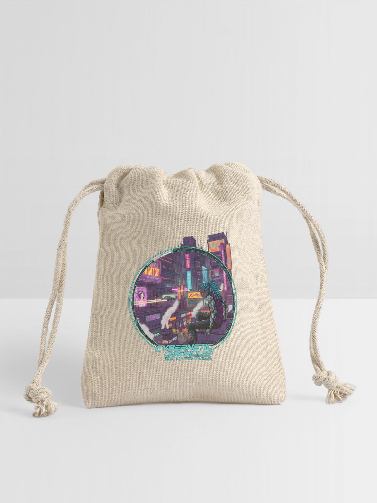 Cybernetic Chronicles Tokyo Protocol - Reusable Gift Bag - Natural - Front