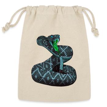 Electric Blue Rattlesnake Design - Reusable Gift Bag - Natural - Front