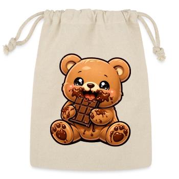 Cute Chocolate Teddy – Chocolate Day  - Reusable Gift Bag - Natural - Front