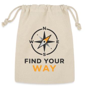 Compass Find Your Way - Reusable Gift Bag - Natural - Front