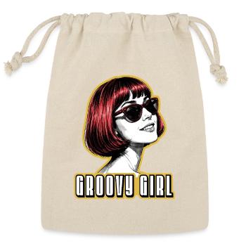 Groovy Girl - Retro Red Hair Pop Art Illustration - Reusable Gift Bag - Natural - Front