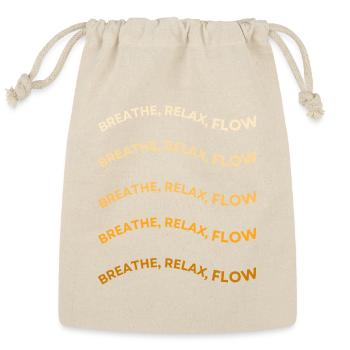 Breathe, Relax, Flow Arc Typography - Reusable Gift Bag - Natural - Front