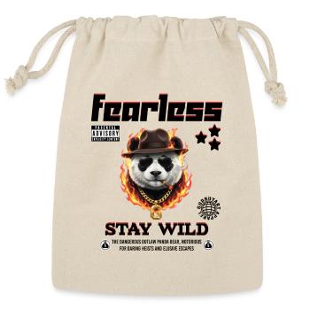 Unique Panda Gangster Urban Art by GudBuyArt - Reusable Gift Bag - Natural - Front