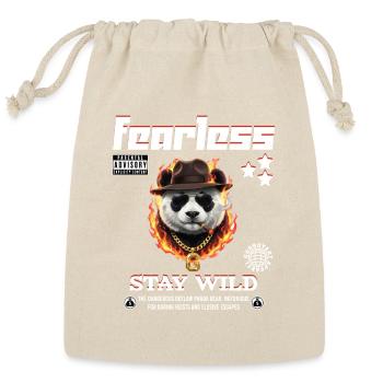 Unique Panda Gangster Urban Art by GudBuyArt - Reusable Gift Bag - Natural - Front
