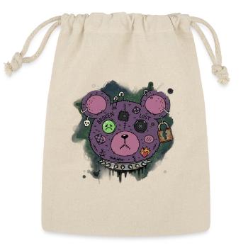 Patchwork Broken Bear - Reusable Gift Bag - Natural - Front