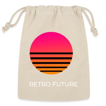 Retro Sunset Stripes Circle - Reusable Gift Bag - Natural - Front