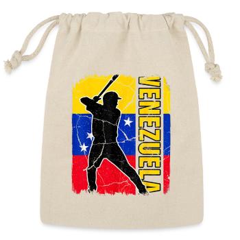 Venezuela Flag Bat Silhouette - Reusable Gift Bag - Natural - Front