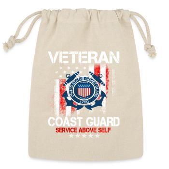 Coast Guard Veteran Emblem Tee - Reusable Gift Bag - Natural - Front