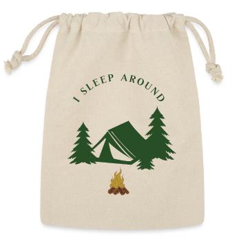Night Camping with Pine Trees and Tent - Reusable Gift Bag - Natural - Front