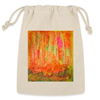 Neon Ember Forest Abstract - Reusable Gift Bag - Natural - Front