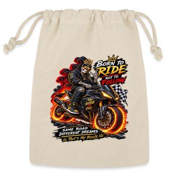Born to Ride – Skeleton Biker Superbike - Reusable Gift Bag - Natural - Front