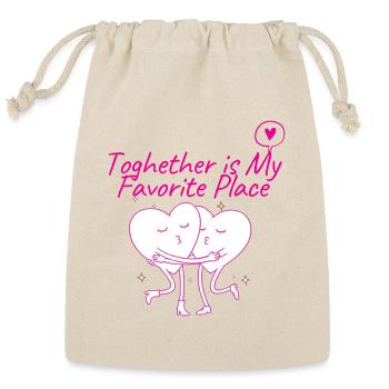 Together Is My Favorite Place - Romantic tee - Reusable Gift Bag - Natural - Front
