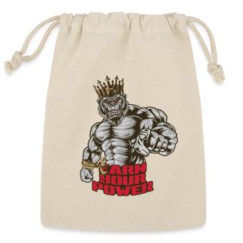 Crowned Gorilla: Earn Your Power - Reusable Gift Bag - Natural - Front