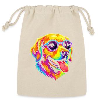 Colorful Golden Retriever Art Gift Dog Owner - Reusable Gift Bag - Natural - Front