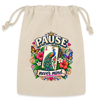 Pause Never Mind Peacock - Reusable Gift Bag - Natural - Front