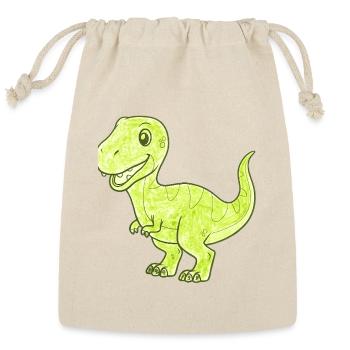Lime Dino Sketch Tee - Reusable Gift Bag - Natural - Front