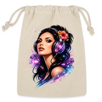 Music lover with headphones in neon art style - Reusable Gift Bag - Natural - Front