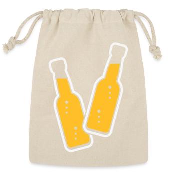 2 Toasting Bottles (Beer / Lemonade / NEG 2C) - Reusable Gift Bag - Natural - Front