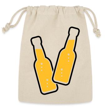 2 Toasting Bottles (Beer / Lemonade / POS 2C) - Reusable Gift Bag - Natural - Front