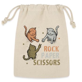 rock paper scissors cat-funny cat shirt - Reusable Gift Bag - Natural - Front