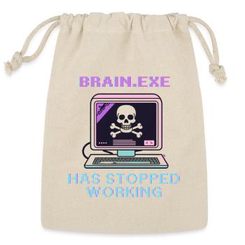 Neon Retro Skull Computer - Reusable Gift Bag - Natural - Front