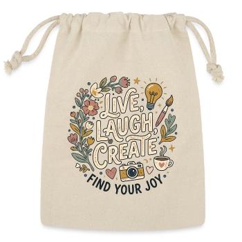Live Laugh Create Joy - Reusable Gift Bag - Natural - Front