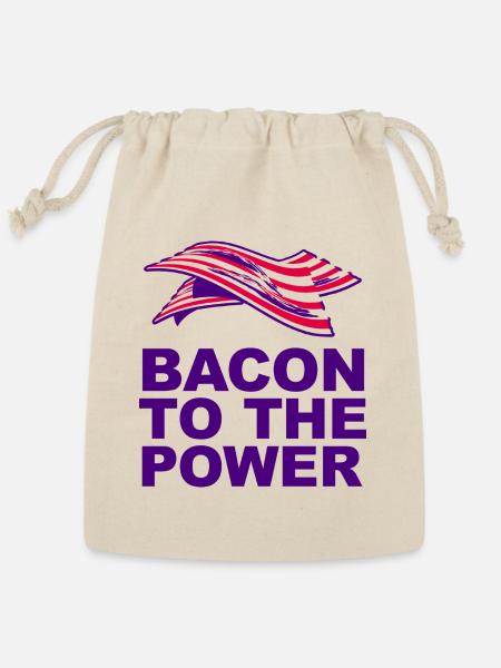 Bacon to the Power Logo Tee - Reusable Gift Bag - Natural
