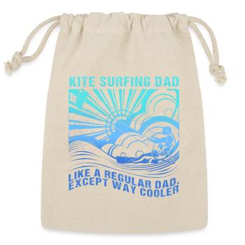 Fathers Day Kitesurfing Dad - Reusable Gift Bag - Natural - Front
