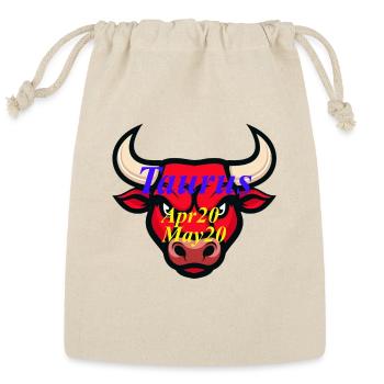 Taurus Zodiac Sign Unique Elite Vintage Gift Tees - Reusable Gift Bag - Natural - Front