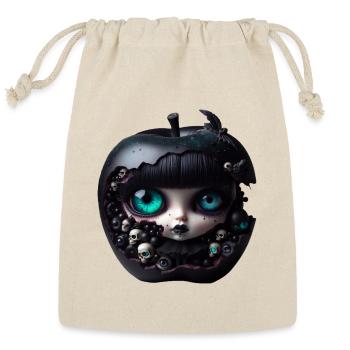 Poison Apple Gothic Doll – Dark Surreal Fantasy - Reusable Gift Bag - Natural - Front