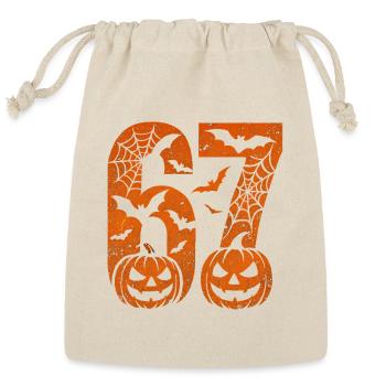 Fun 67 Number 6-7 6 7 Halloween Six Seven - Reusable Gift Bag - Natural - Front