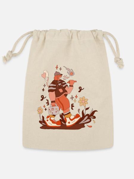 Colorful Casual Character Illustration - Reusable Gift Bag - Natural