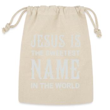 Jesus Is The Sweetest Name - Reusable Gift Bag - Natural - Front
