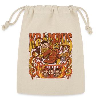 Krampus Christmas Demon Punisher - Reusable Gift Bag - Natural - Front
