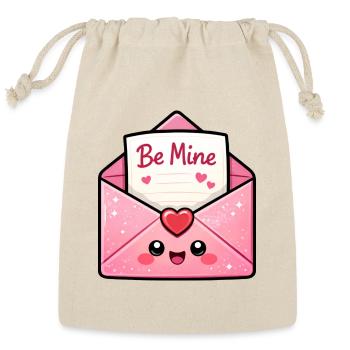 Be Mine Letter - Reusable Gift Bag - Natural - Front
