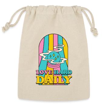 LOVE HARD DAILY - Reusable Gift Bag - Natural - Front