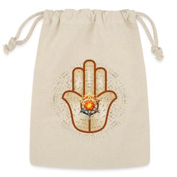 Hamsa Star Sunburst - Reusable Gift Bag - Natural - Front