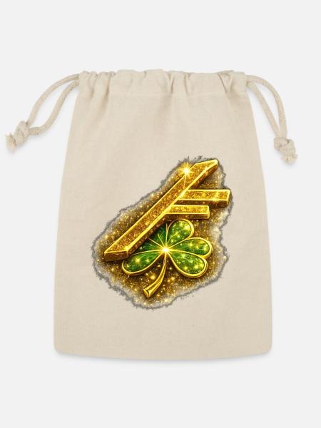 Golden Clover Gleam - Reusable Gift Bag - Natural