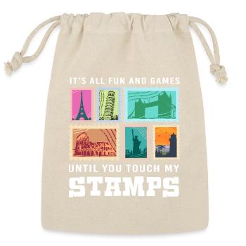 Philately Stamp Collecting - Reusable Gift Bag - Natural - Front