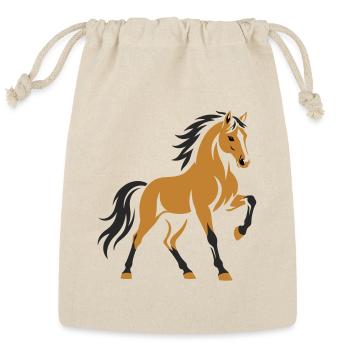 Golden Horse - Reusable Gift Bag - Natural - Front