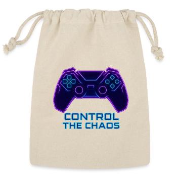Control The Chaos Gamer T-Shirt - Reusable Gift Bag - Natural - Front