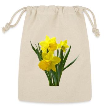 Three Daffodils Standing Guard - Reusable Gift Bag - Natural - Front