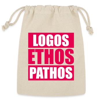 Logos Ethos Pathos Rhetoric Philosophy Persuasion  - Reusable Gift Bag - Natural - Front