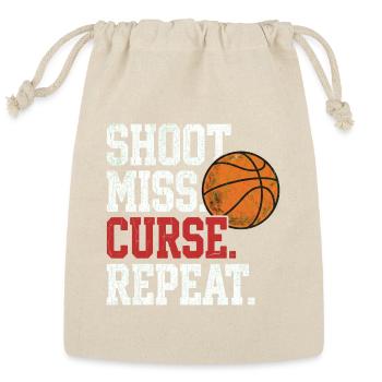 Shoot Miss Curse Repeat Basketball Art - Reusable Gift Bag - Natural - Front